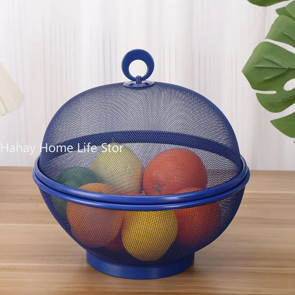 Mesh Fruit Basket with Lid Prevent Fly Stainless Steel Kitchen Drain Basket Vegetables Fruit Holder Kitchen Supplies 그물코 과일 바구니