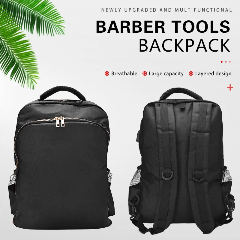 Portable Backpack Bag for Barbers Hairdressing Backpacks with USB Port Travel Hairstylist Clipper Organizer Bag Makeup Tools Bag