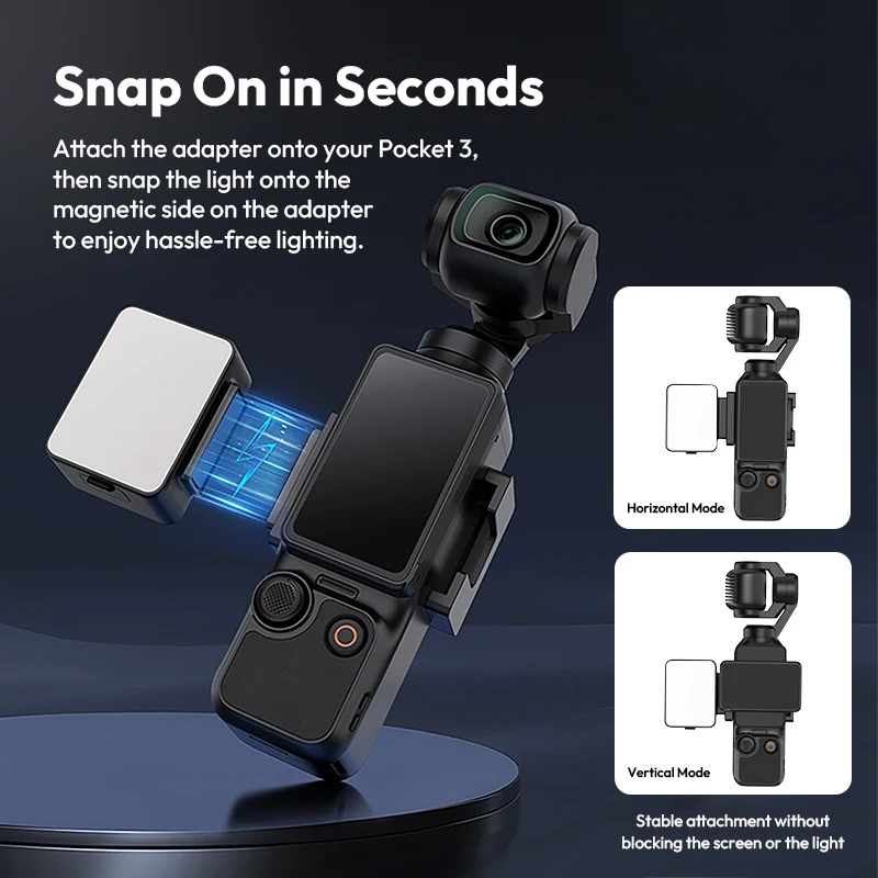 Ulanzi LM001 Pocket 3 Мини-светильник 3-уровневый мягкий светодиодный светильник для видеосъемки DJI OSMO Pocket 3 для фотосъемки в прямом эфире