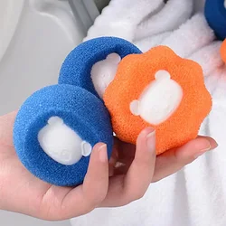 Washing machine sponge cleaning ball stains clothes to prevent pet hair from entangling clothes