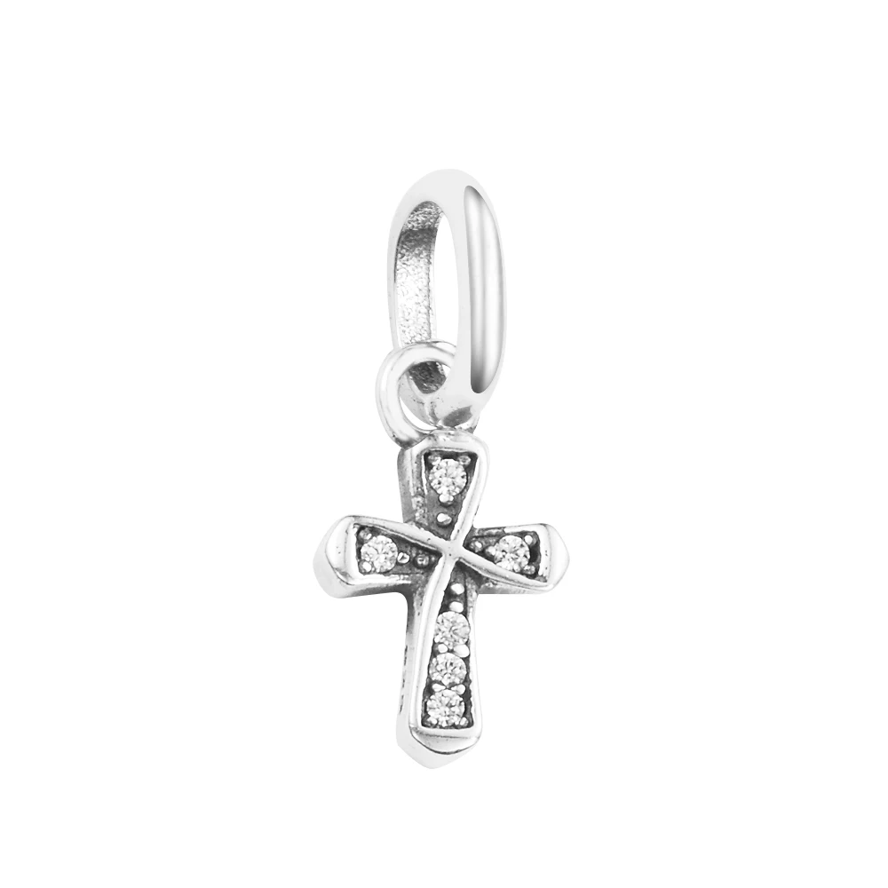 

ME Sparkling Cross Mini Dangle 3.5mm Wedding Anniversary Mother Kids 100% Real Silver S925 Sterling Beads For Jewelry Making