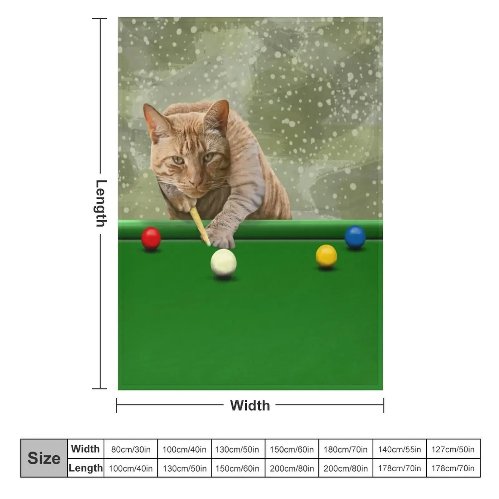 SNOOKER CAT Throw Blanket Warm Heavy Sofa Blankets