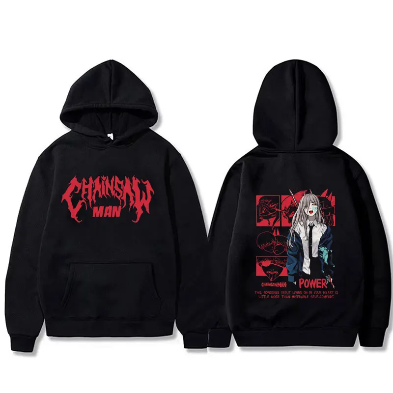 

Anime Chainsaw Man Hoodie Fans Gift Power Graphic Sweatshirt Men Women Manga Vintage Oversized Hoodies Male Fashion Streetwear