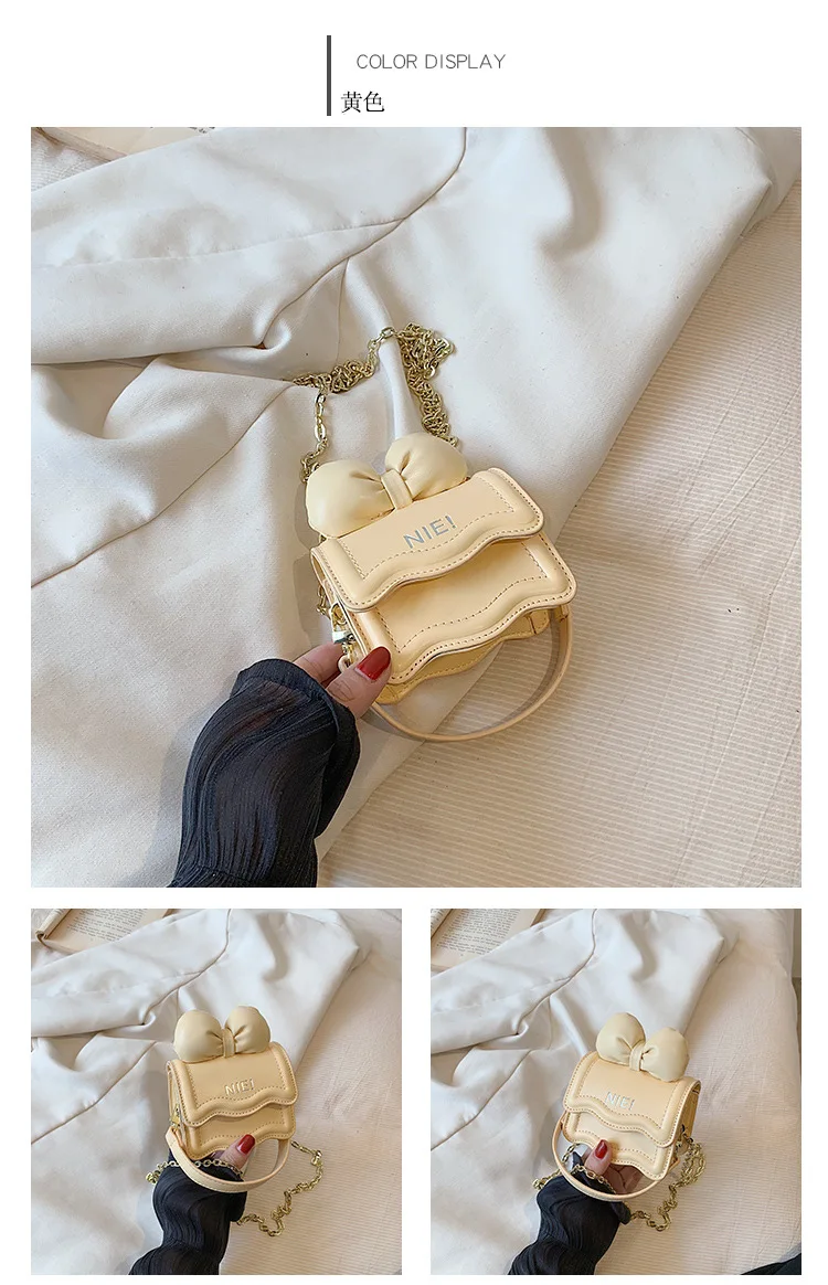 Niedliche Umhängetasche mit Schleifenkette, koreanische Mini-Schultertasche für Mädchen, Kinder, Mutter, Tochter, passende Modetasche – Detail 22
