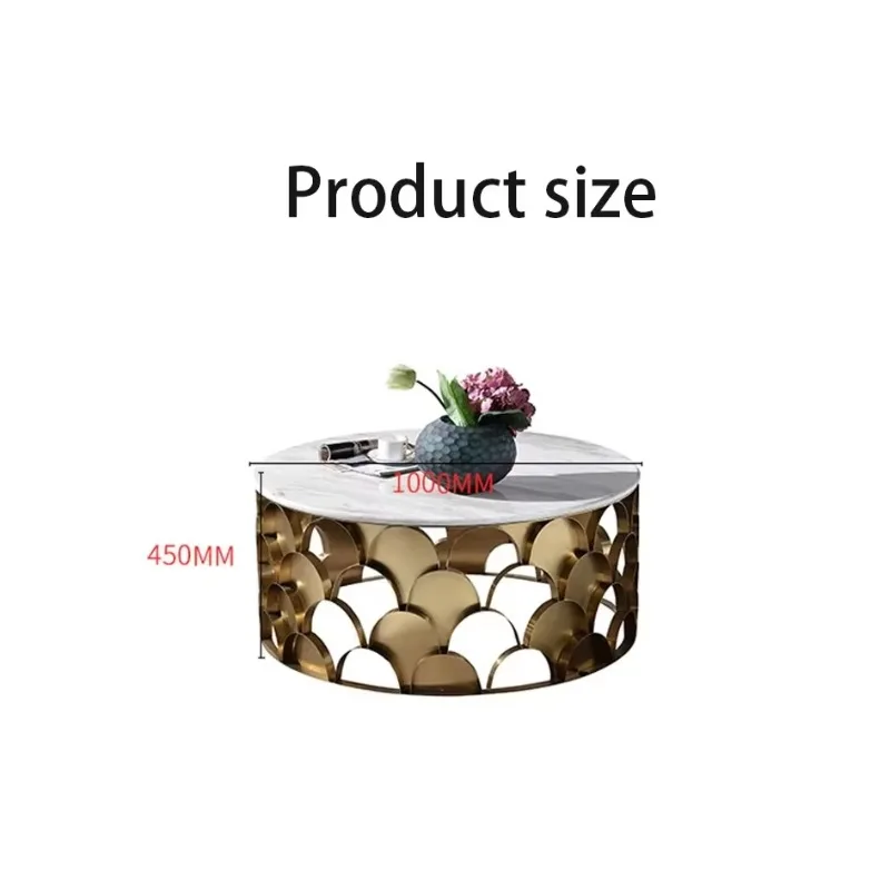 luxury glass coffee table Modern fish scale stainless steel