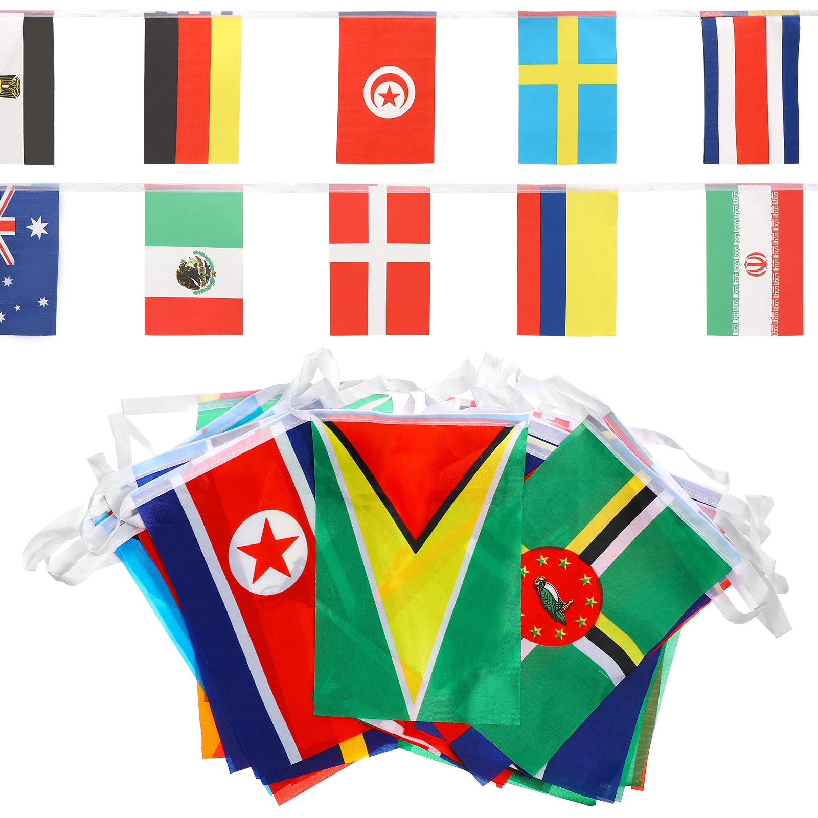 

200pcs Flags Hanging Decor Colorful Lightweight International String Flags Banner Celebrations Festive Supplies