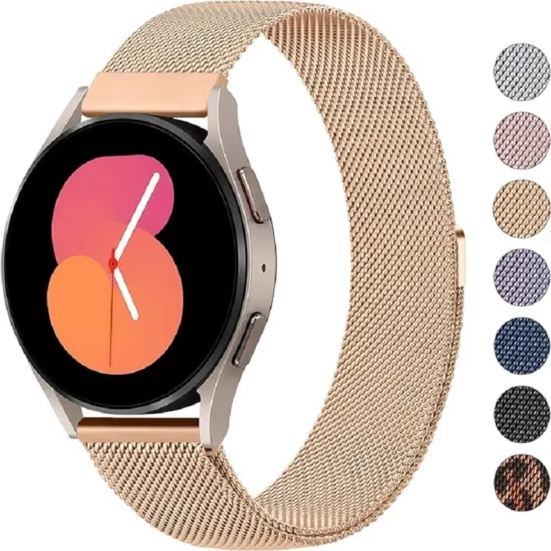 삼성 갤럭시 시계 7/6/5/4/6 클래식/active2 밴드 22/20mm 금속 마그네틱 팔찌 화웨이 GT 4-3-pro-2 스트랩용 밀라노 루프