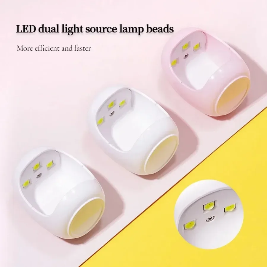 Mini lampa LED do paznokci 6W – uroczy kształt jajka, lampa UV USB, szybkoschnąca przenośna suszarka do paznokci żelowych do manicure w domu i w podróży