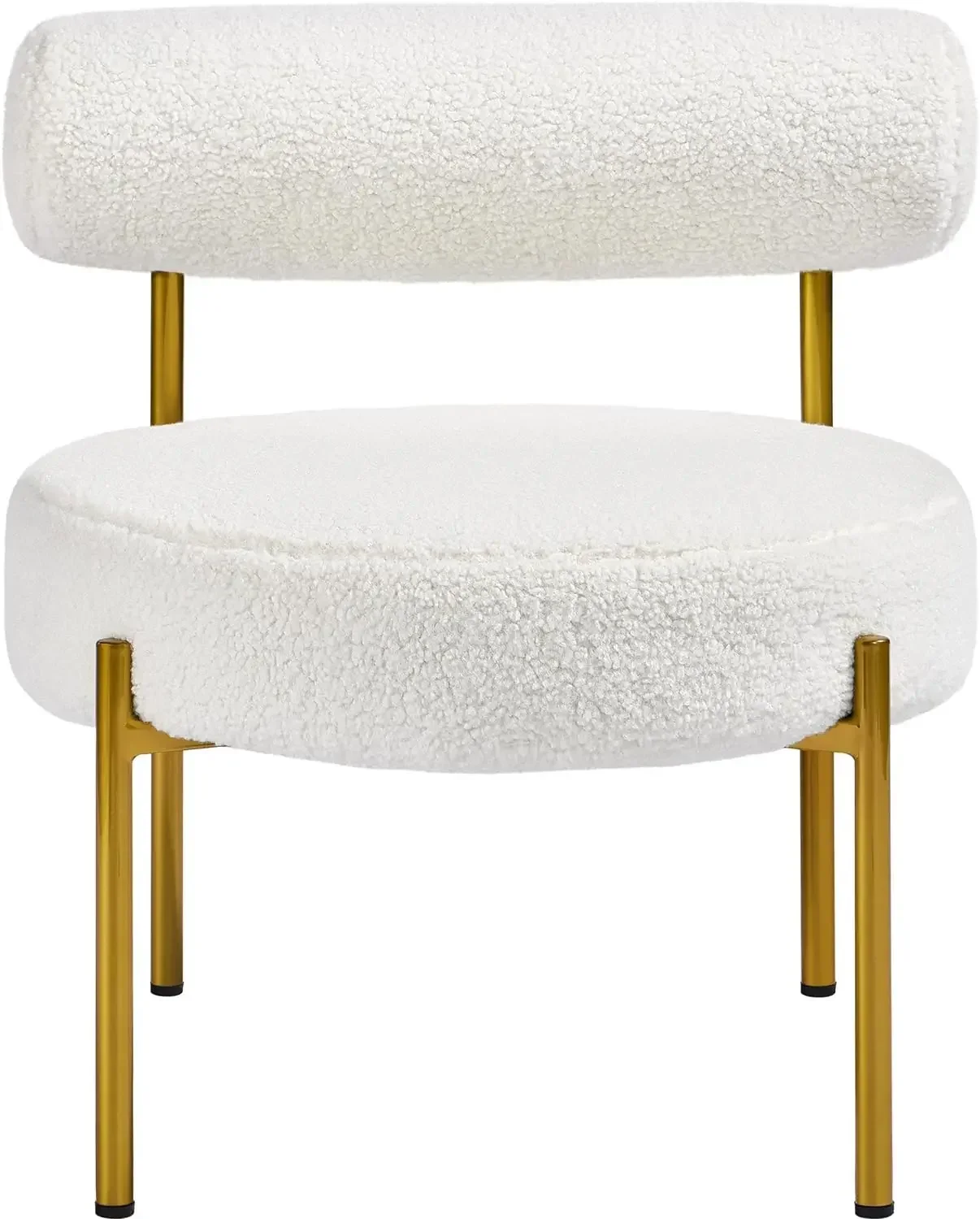 

Modern Vanity Chair, Boucle Fabric Accent Chair with Gold Metal Legs for Living Room Makeup Room