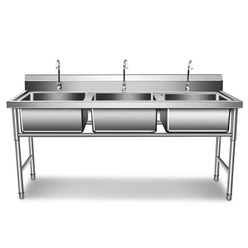 

304 stainless steel, thickened sink, three eyes of sink