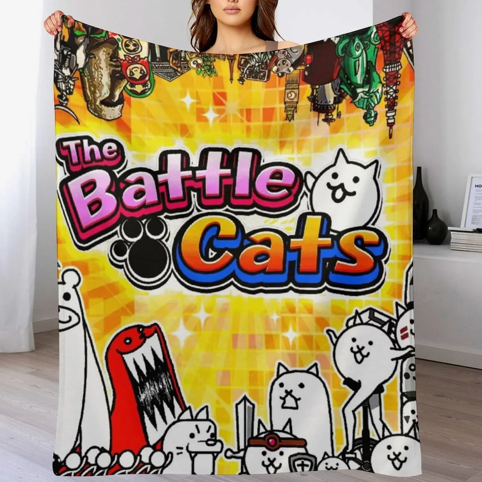 Battle Cats Throw Blanket Blankets For Sofas Kid'S Blankets