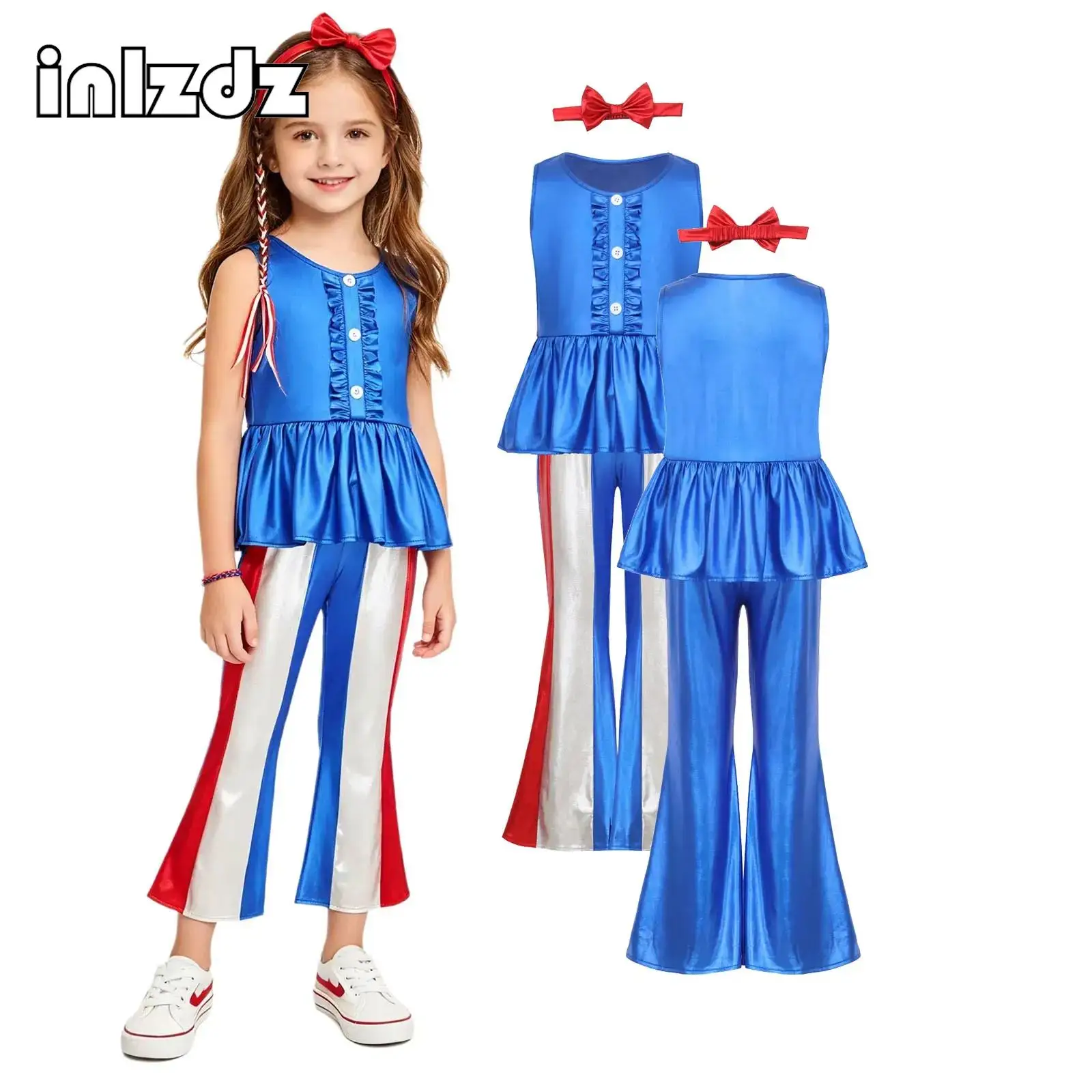 Children's Jazz Hip-hop Costumes Studio Model Catwalk Host Fashion Metallic Suit Children's Shelves Drums Disco Hippie Costumes