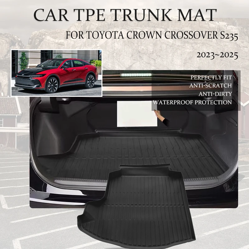 

Car Rear Trunk Mats For Toyota Crown Crossover S235 2023 2024 2025 Waterproof Boot Cover TPE Carpet Storage Pad Auto Accessories