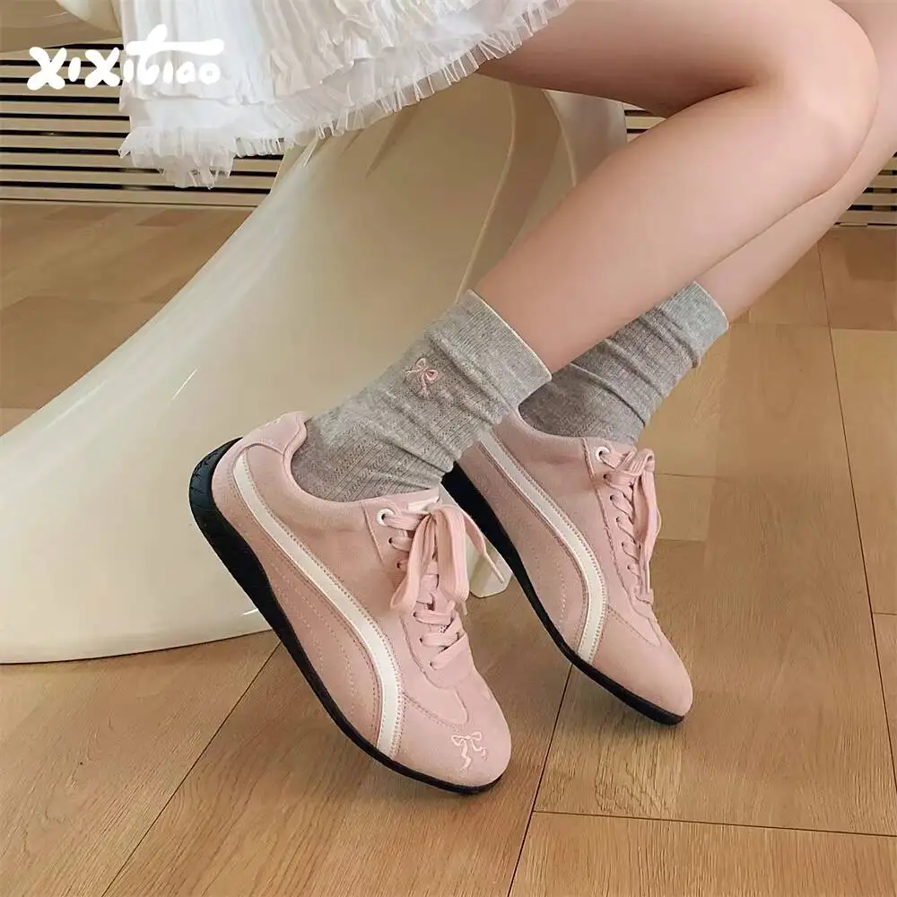 

Casual Sneakers Women's Bow Decor German Trainer Shoes 2026 Spring Arch Support Non Slip Sneakers Casual Shoes