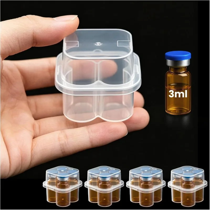 Peptide Storage Box 2-Slot Penicillin Bottle Case for Fridge Organizer Portable 3ml Glass Vials Microtube Secure Holder Boxes