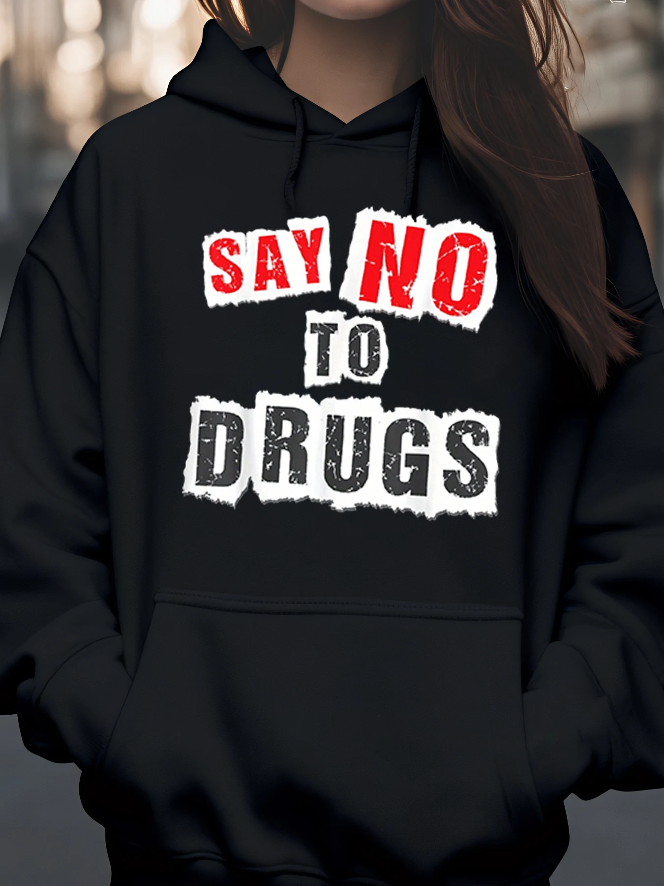 

Толстовка с принтом «Скажи нет наркотиков» для российских кампаний и повседневной носки, повседневная толстовка унисекс для взрослых