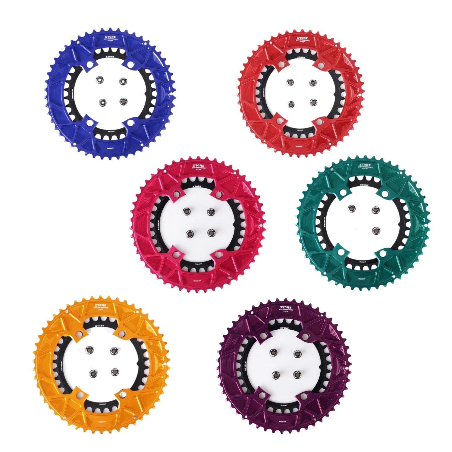 110bcd Colorful Round Double Chainring for 105 R7100 UT R8100 DA R9200 Di2 Road Bike 5844 5642 5540 5540T crankset mtb view 2
