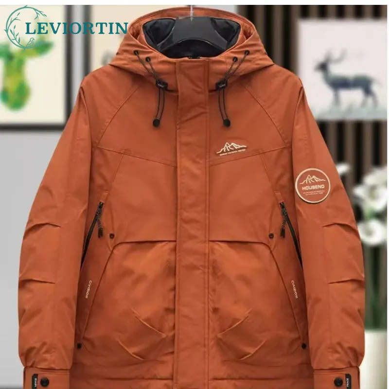 

Men's 2025 Winter New Style Trendy and Fashionable Urban Loose and Versatile White Duck Down workwear Outdoor Leisure Jacket
