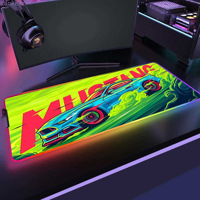 

GTR Racing Anime Mousepad Gaming Backlight Deskmat Led Xxl Mousepad Large Desk Mat Back Light Gamer Office Accessory Rubber Mats