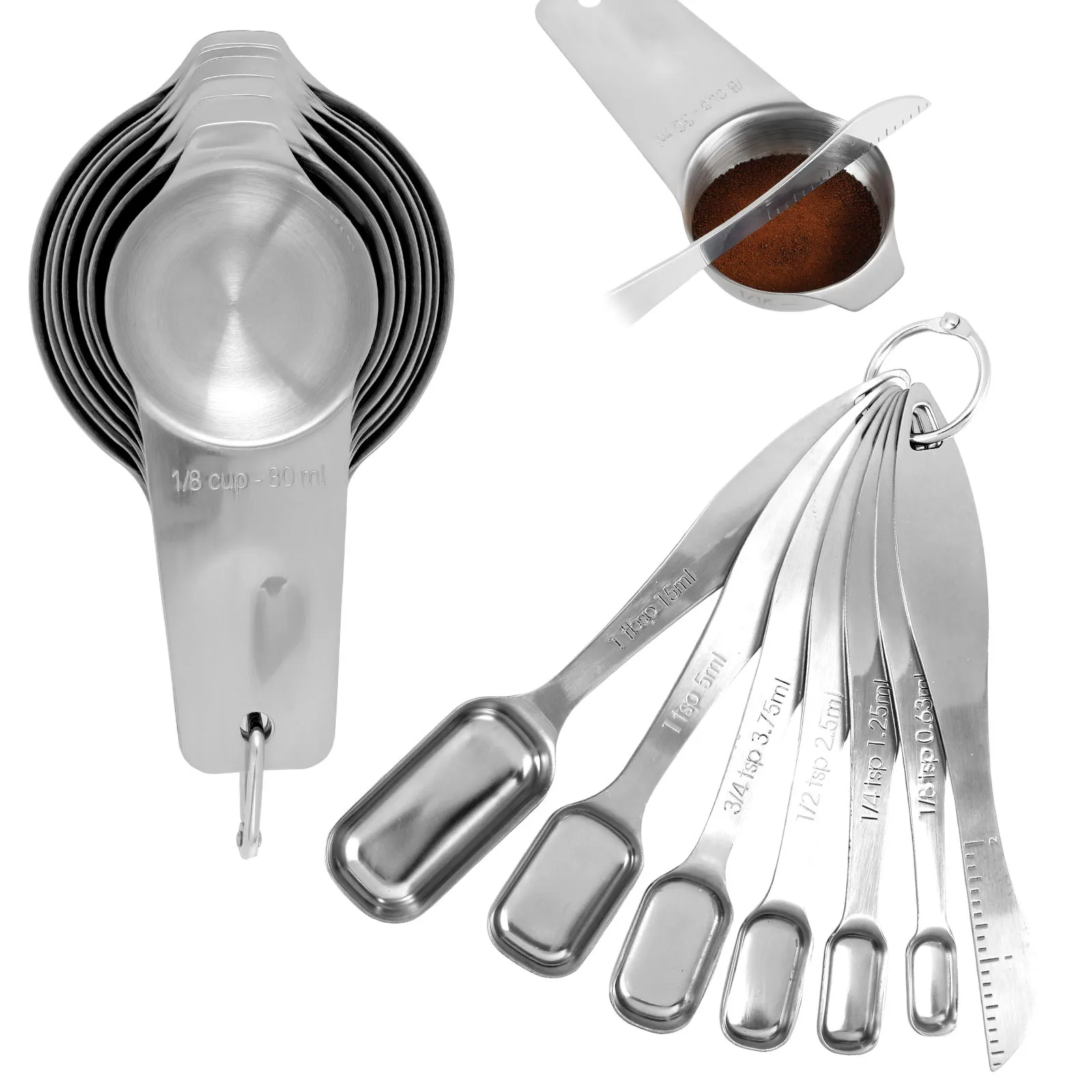 

Ложка мерная составная из нержавеющей стали, 14/8 шт.