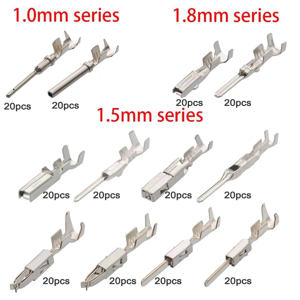460 Stück 1/1,5/1,8/2,2/2,8/3,5mm Kabelendverschlüsse Stecker und Buchsen für Kfz-Verkabelung und Elektrische Anschlüsse – Detail 2