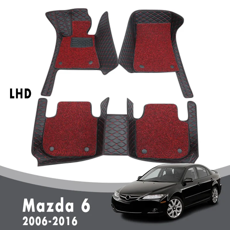 

Car Floor Mats For Mazda 6 2016 2015 2014 2013 2012 2011 2010 2009 2008 2007 2007 Auto Interior Double Layer Wire Loop Carpets