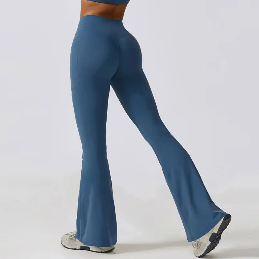 Women leggings slim yoga pants women high waisted wide leg pants sports bell bottoms breathable quick dry bottom Fitness pants