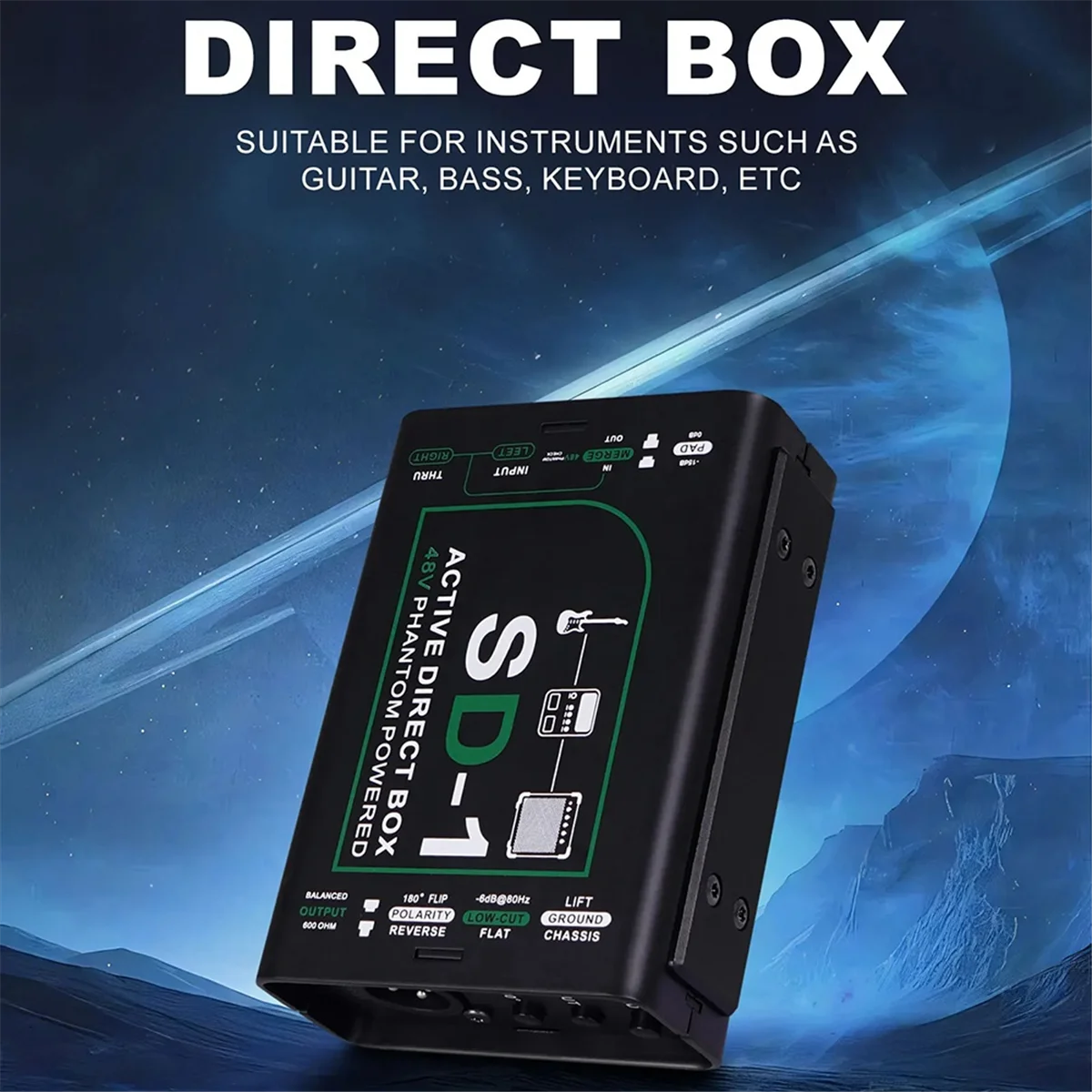 

JDLQ Professional 48V SD-1 Box Профессиональный гитарный инструмент Mono DI Box Active Series Effect Device Active Direct Box