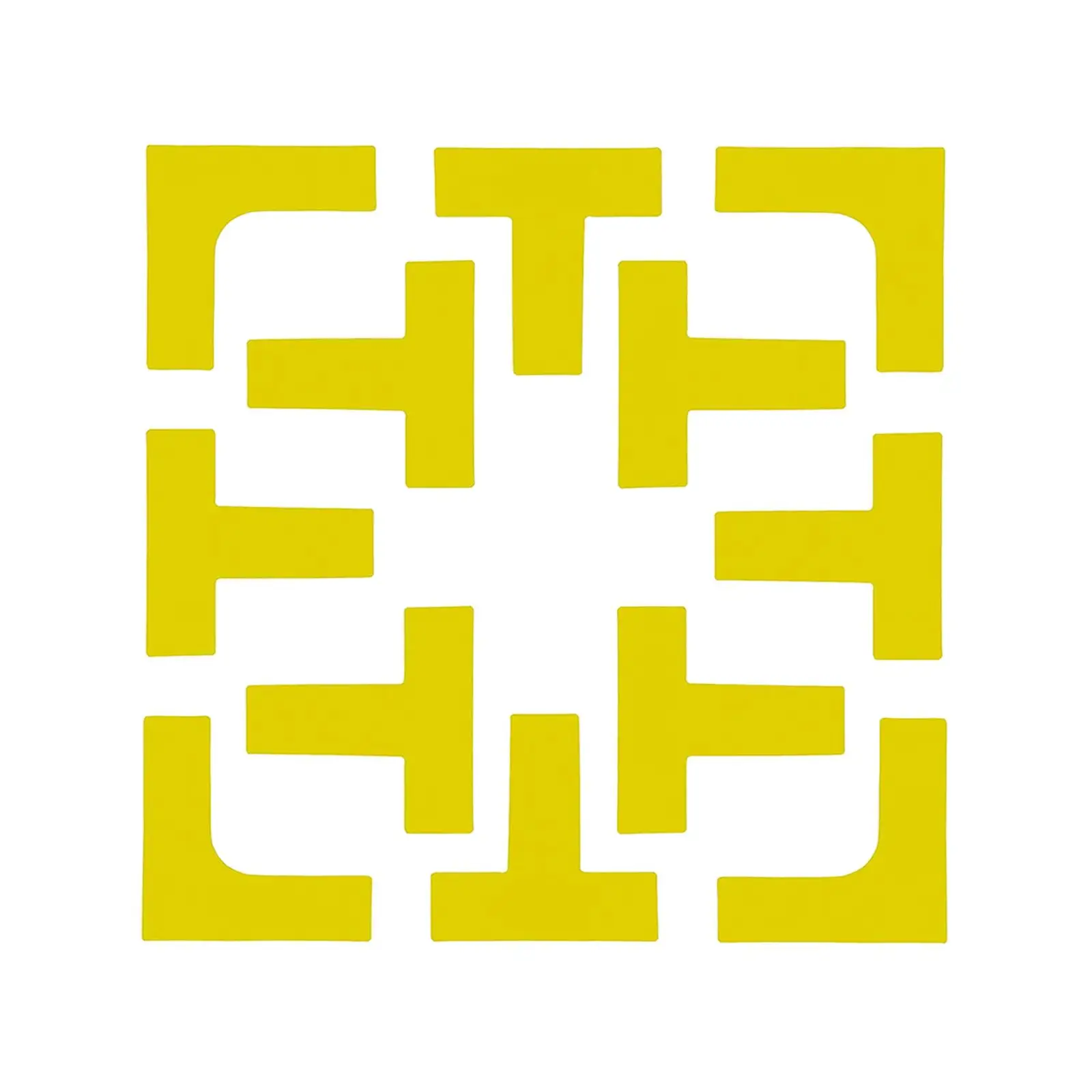 Outdoor Pickleball Court Marker Lines Yellow Silicone T L Shaped Markers for Mini Tennis Court Creation and Sports Training