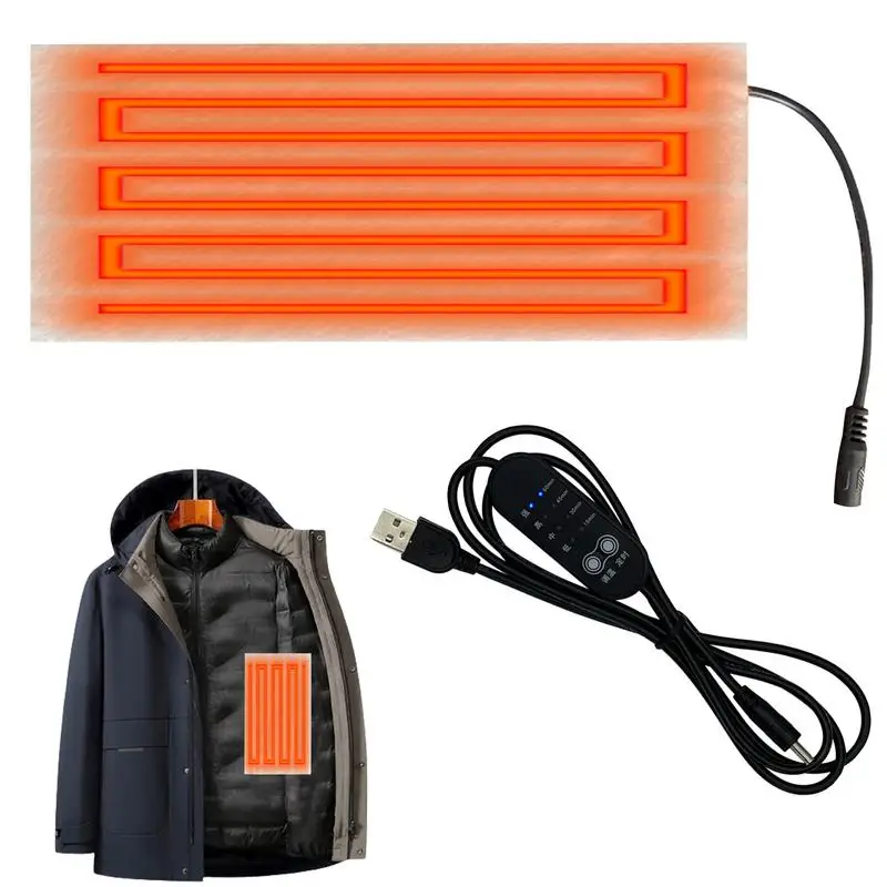 Heating Pad USB Heating Wire Heating Mat 5V Electric Heating Element Film Heater Pad For Warming Feet Heating Vest Coat