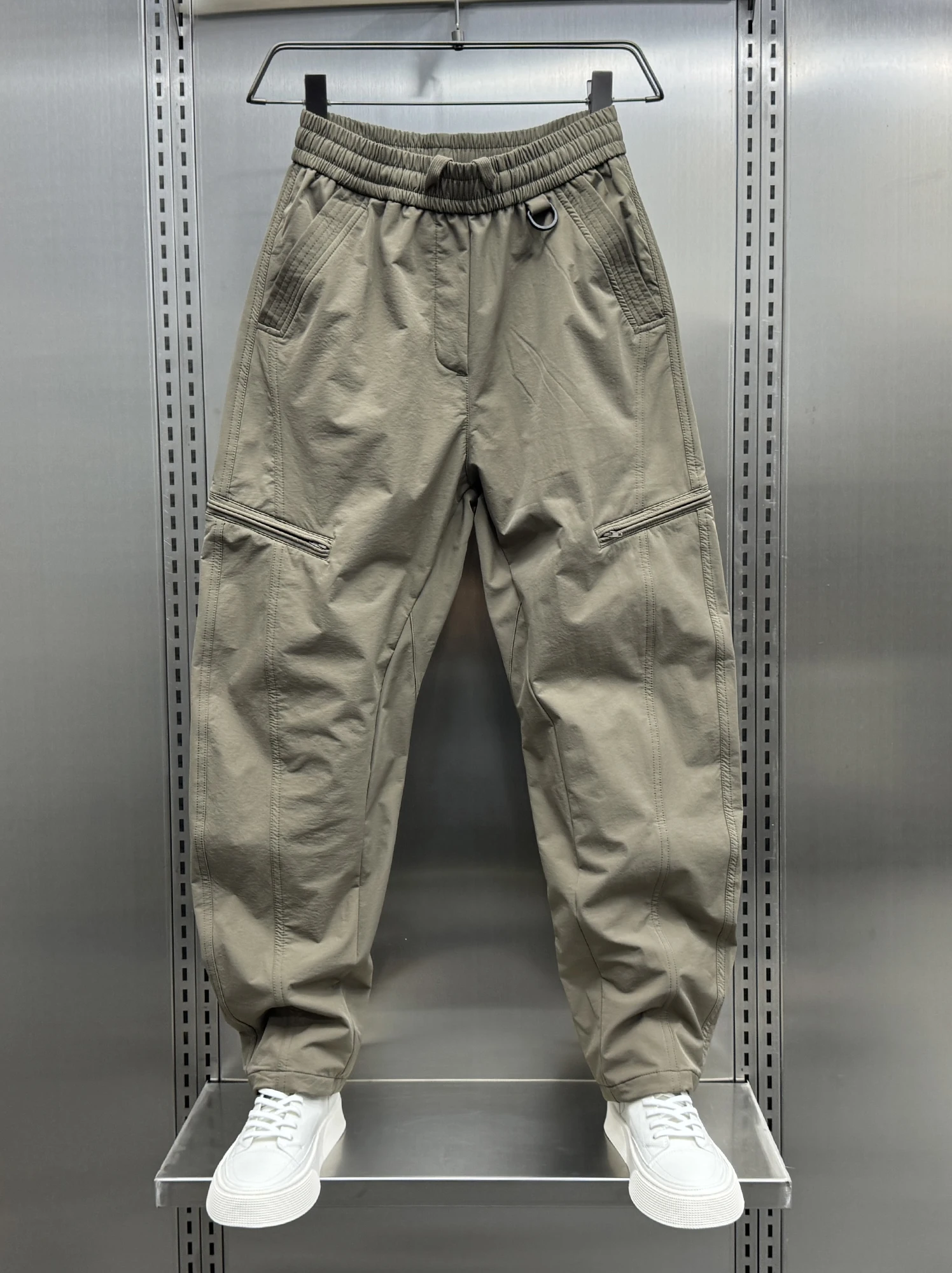 

Мужские повседневные прямые брюки-карго на молнии для активного отдыха, универсальные, свободного кроя, в стиле «гарлен»