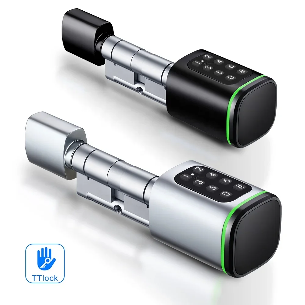 

Tediton Euro Cylinder Door Lock Stock In Europe TTlock APP Adjustable Cylinder Size Waterproof Smart Cylinder Lock