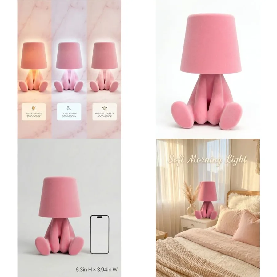 

Bedside Touch Control Table Lamp, Golden Decor Thinker Statue LED Table Lamp with USB Port, 3 Way Dimmable Modern Night Light N