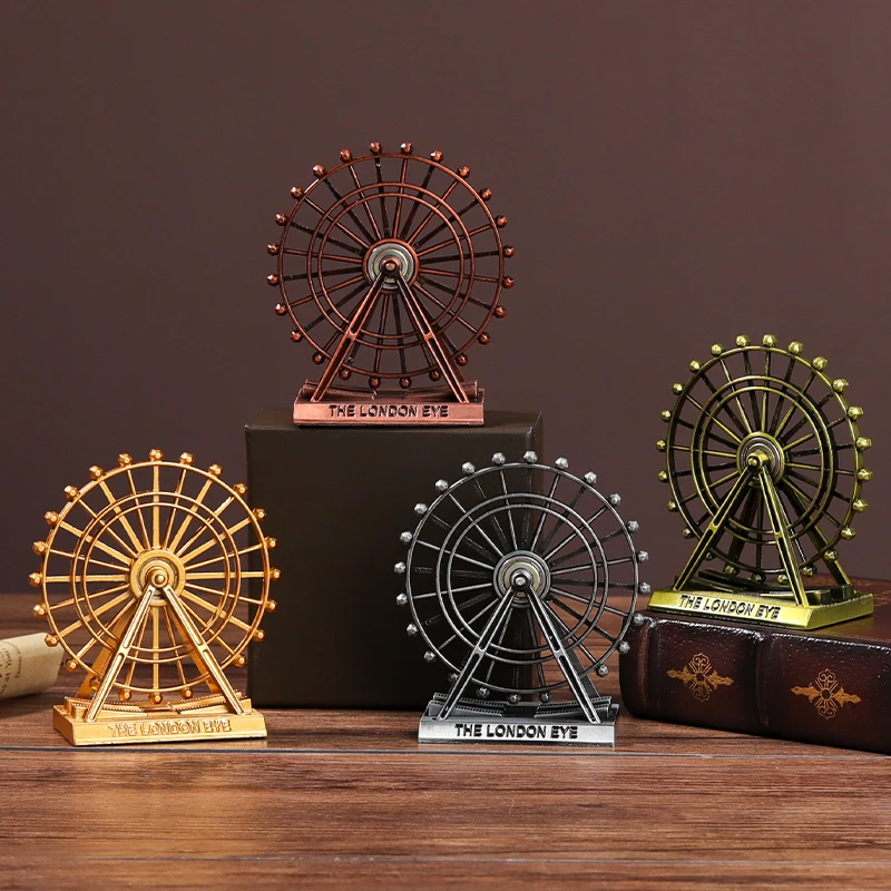 1Pcs Cheap rotatable ferris wheel mini kids room decor metal office home decoration accessories