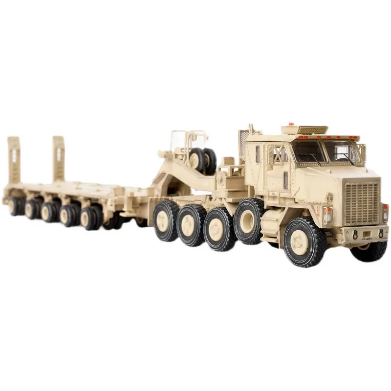 1/72 Scale US Army M1070 Heavy Tactical Transport Vehicle Alloy Desert Yellow Multi-wheeled Combat Trailer Finished Model