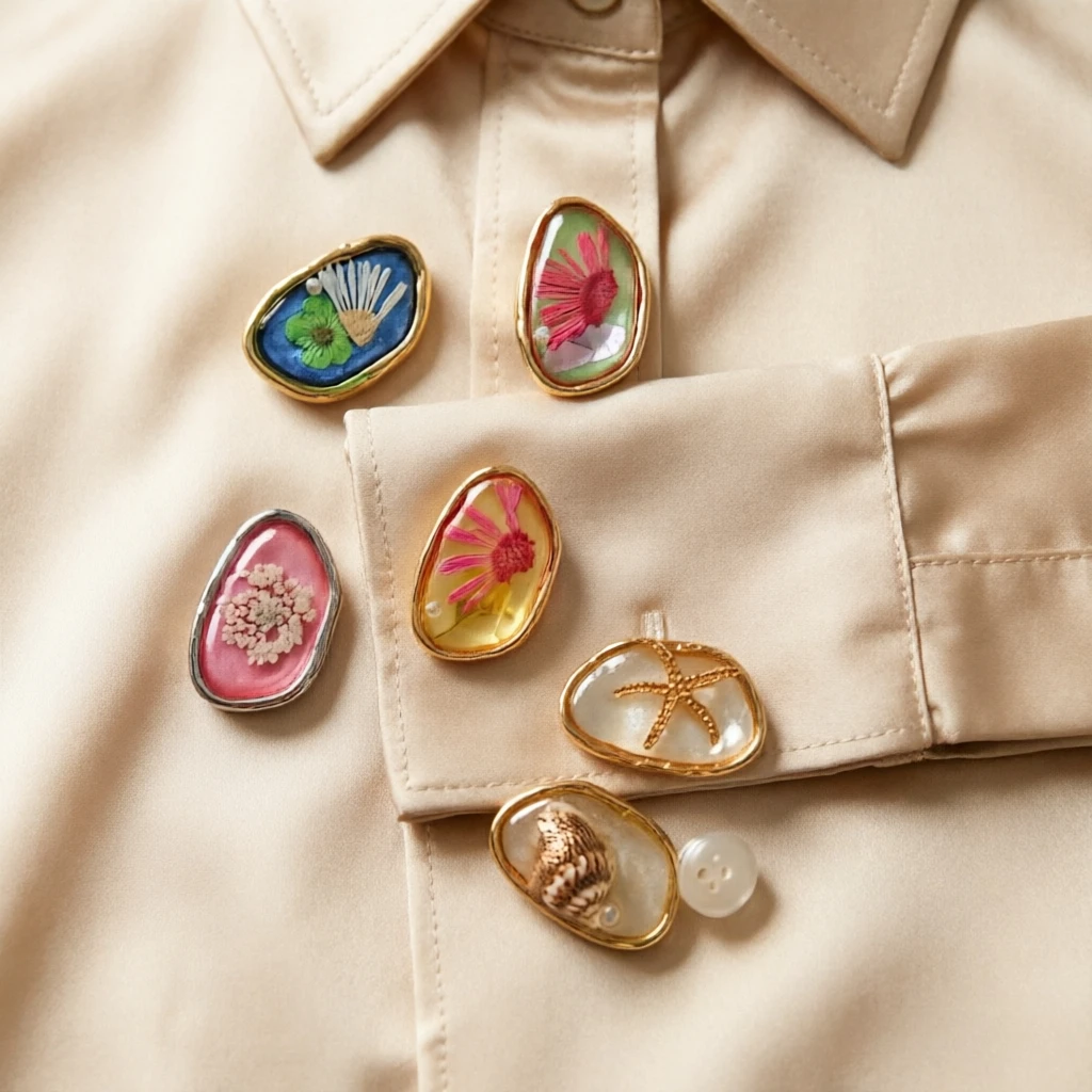 

2PCS Elegant Flower Classic Good Button Covers for DIY Clothing Decorative Button Shirt Sleeve Button Decoration