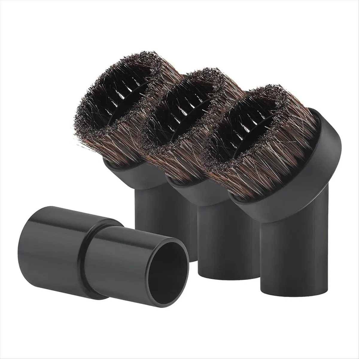 [A99U] Universal Vacuum Brush Attachment Round Dust Brush Set, Vacuum Cleaner Attachments and Horse Hair Brushes Adapter Tool