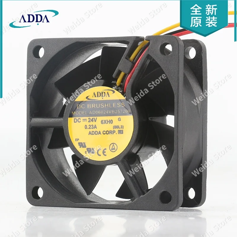 

Оригинальный вентилятор ADDA 12V 48V AC EC 6025 60X60X25MM 6CM DC 24V 0.23A 3-проводной для инвертора, тихий, с большим объемом воздухопотоки, AD06024VB257200, охлаждающий вентилятор
