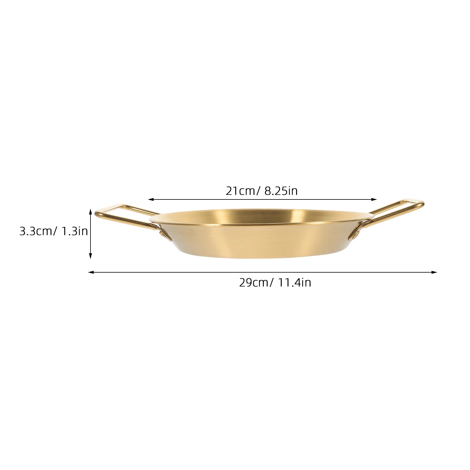 

Stainless Steel Frying Pan Uncoated Even Heating Household Kitchen Supplies Binaural Low-Edge Pan For Steak Eggs Meat