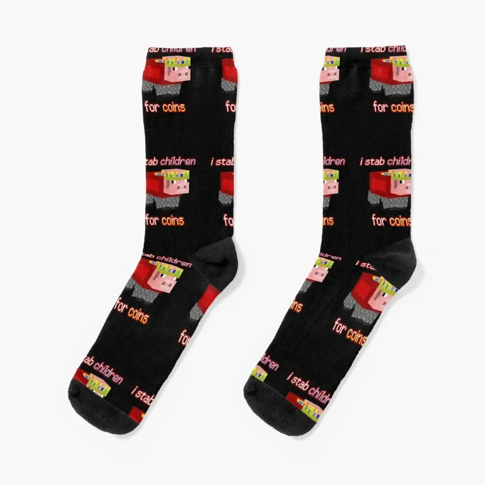 

Technoblade I stab Children for Coins Socks Stockings cute Rugby soccer anti-slip Boy Socks Women's