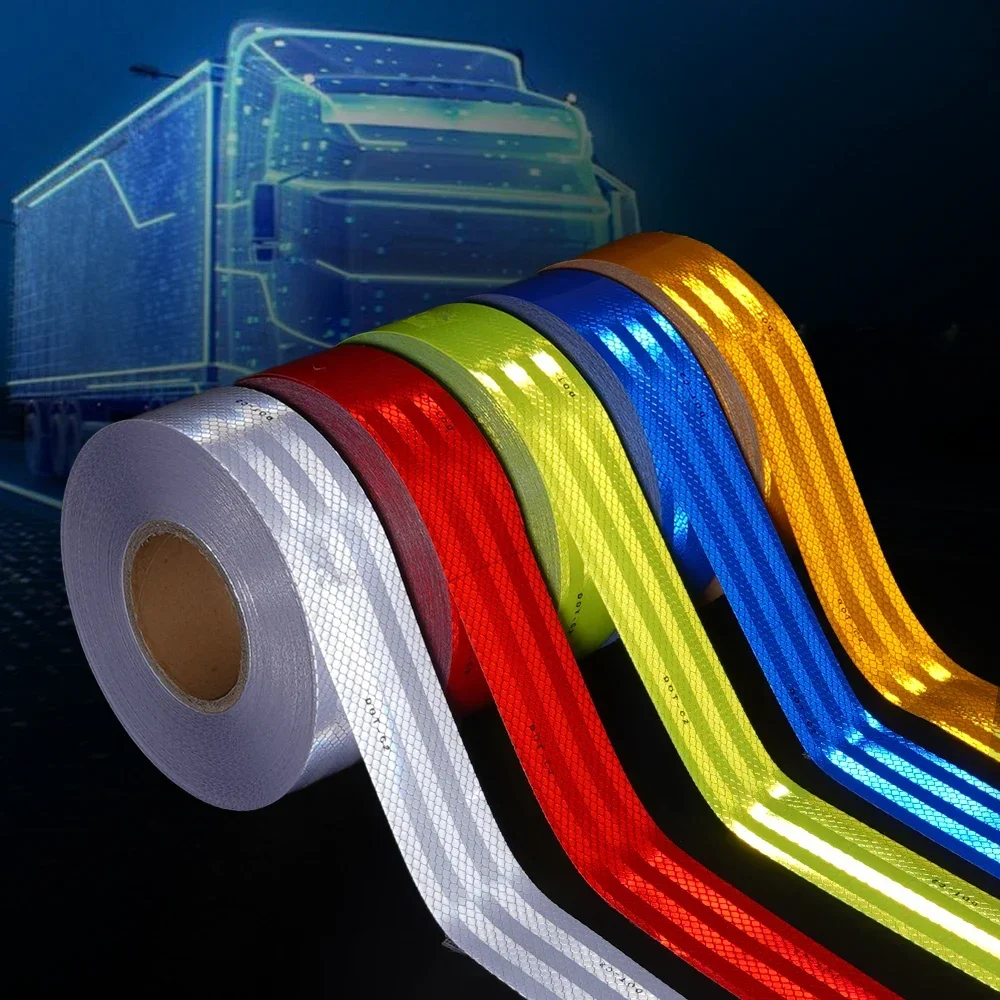 5 cm * 500 cm Auto Camion Nastro di Sicurezza Riflettente Avvertimento Luce Notturna Impermeabile Rimorchio Riflettore Adesivo Per Auto Camion Avvertimento di Sicurezza