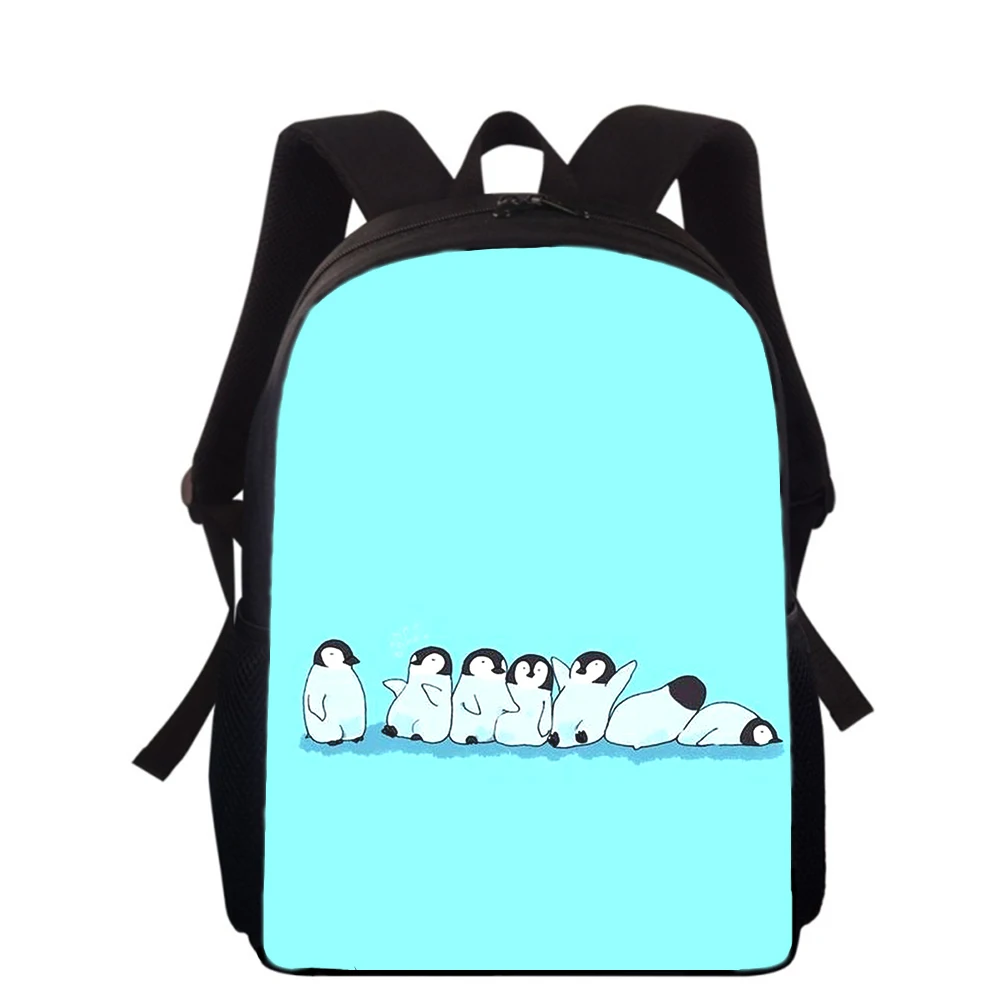 Kawaii Cartoon Penguin Printing School Bags for Teenagers Boys Girls Bookbag Kids School 16 Inch Backpacks Student Campus Bags