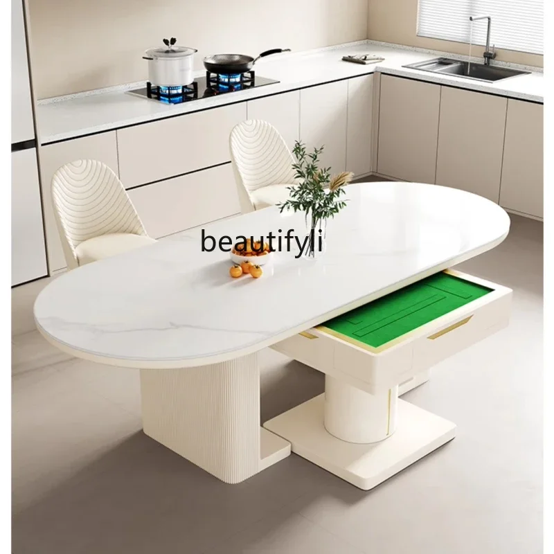 

Automatic mahjong table dining table dual-purpose multi-functional household rock slab living room mahjong machine