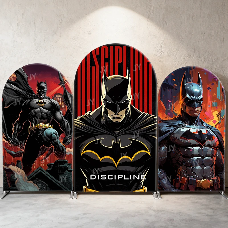 

Batman Dark Aesthetic Theme Arch Backdrop Cover Discipline Will Cartoon For Children Birthday Baby Shower Party Photo Props