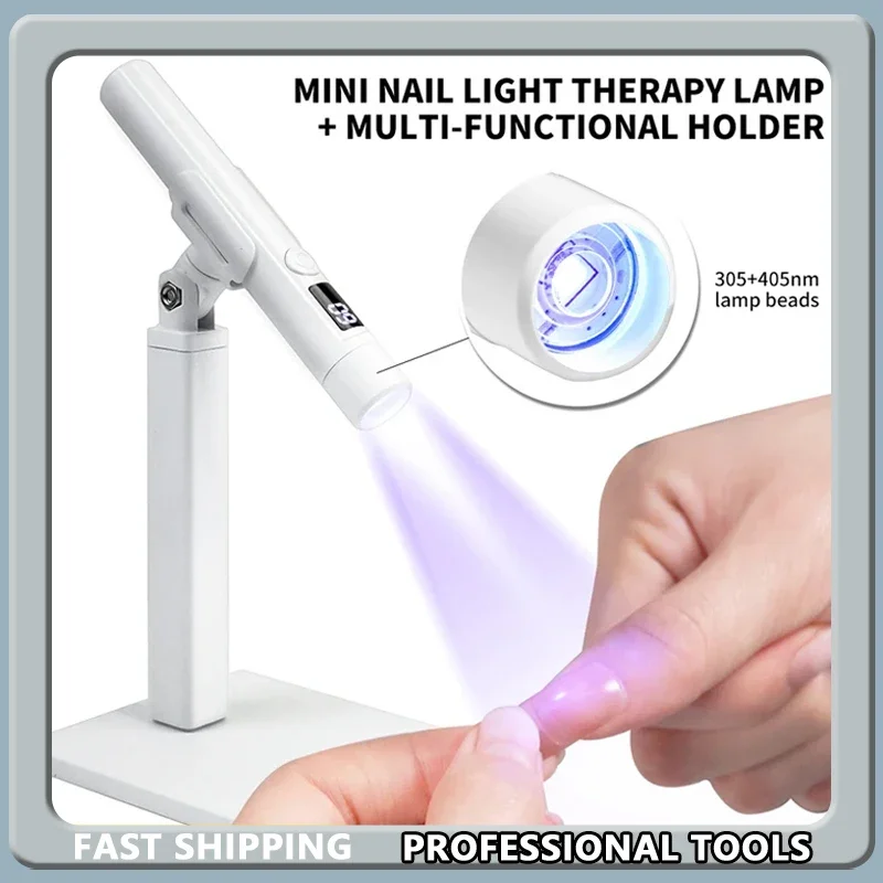 Professional Portable Mini Nail UV LED Lamp Desk with Display Rechargeable Nail Dryer Stand for Nail Art Removable