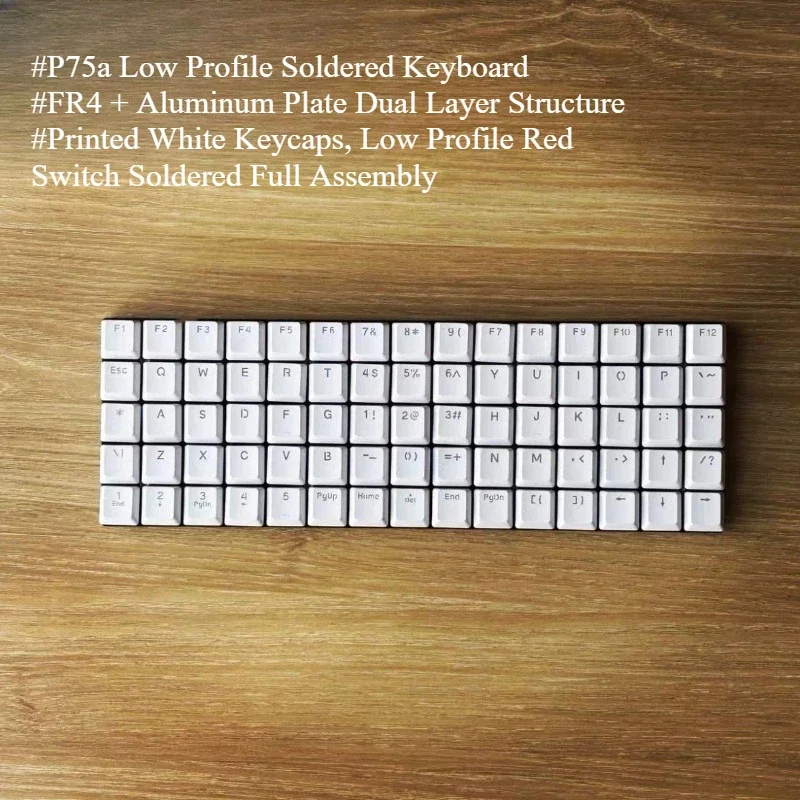 Wired Mechanical Keyboard Customized Soldered Low Profile Red Switch Aluminum Base RGB 1U 75 Key Layout Keyboard QMK VIAL DIY