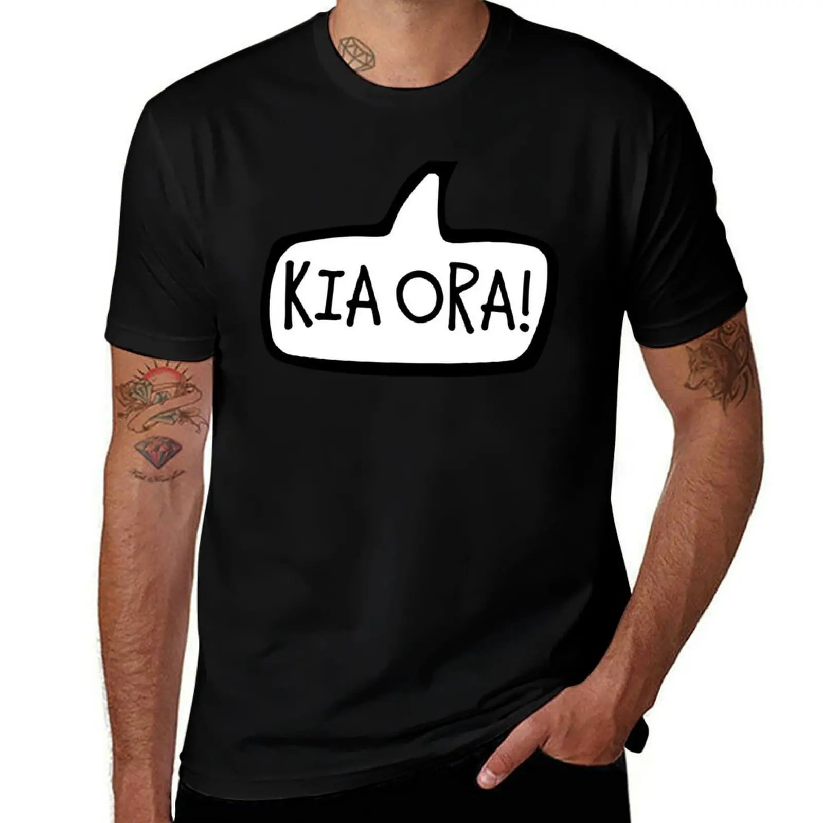 Kia Ora! Māori Greeting Hello Speech Bubble, New Zealand T-Shirt t shirt custom print T-Shirt