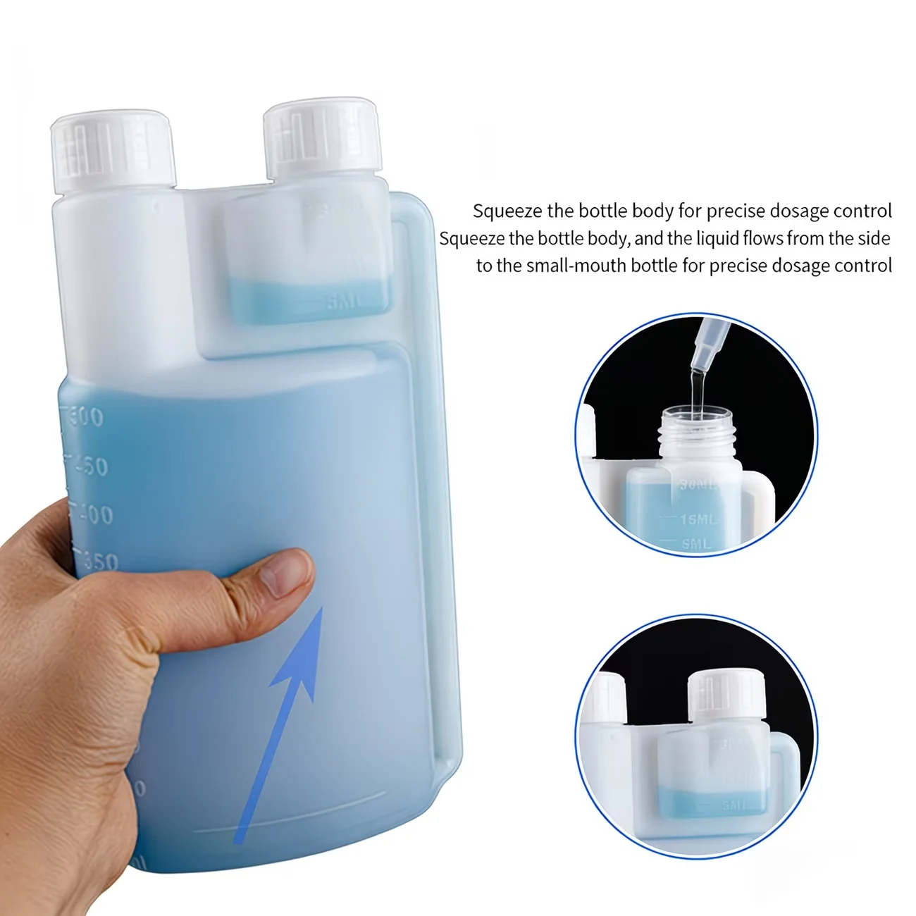 HDPE Plastic Graduated Storage Bottles With Lids For Liquid Soap Shampoo Cleaner Lab Chemical Dispenser Home Accessories