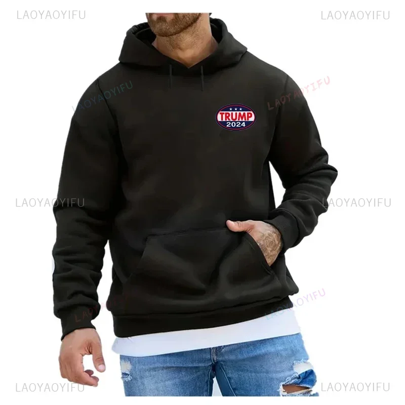 2024 Trump Election Hoodies Spring Autumn Outdoor Sport Sweatshirt Make America Trump Printed Man's Streetwear Autumn Hoodie