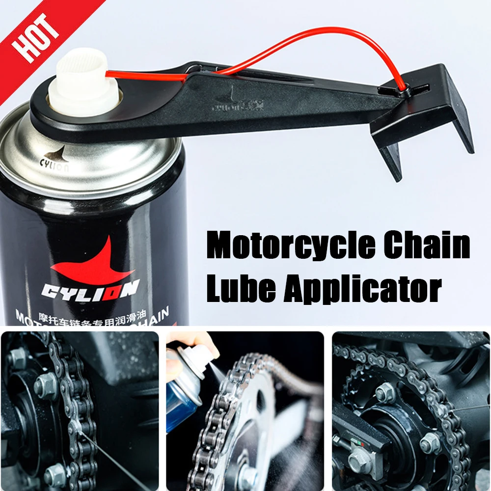 Motorcycle Chain Lube Applicator Motorcycle Chain Lube Oiler Tool Mess-Free Chain Wax Chain Cleaner Attachment Moto Cleaning